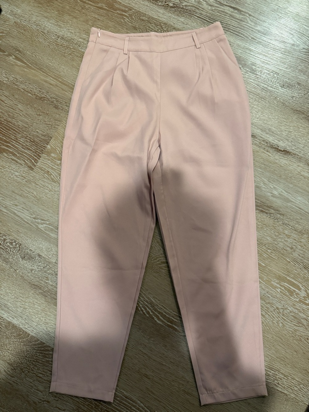 SHEIN Blush Pink High-Waist Tapered Pants